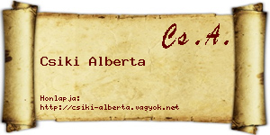 Csiki Alberta névjegykártya